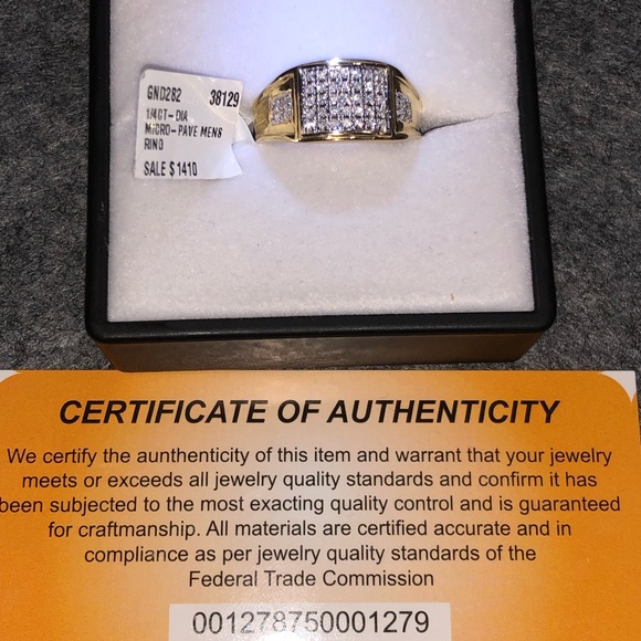 10k solid gold men engagement wedding ring real gold real diamond free appraisal - Picture 6 of 7